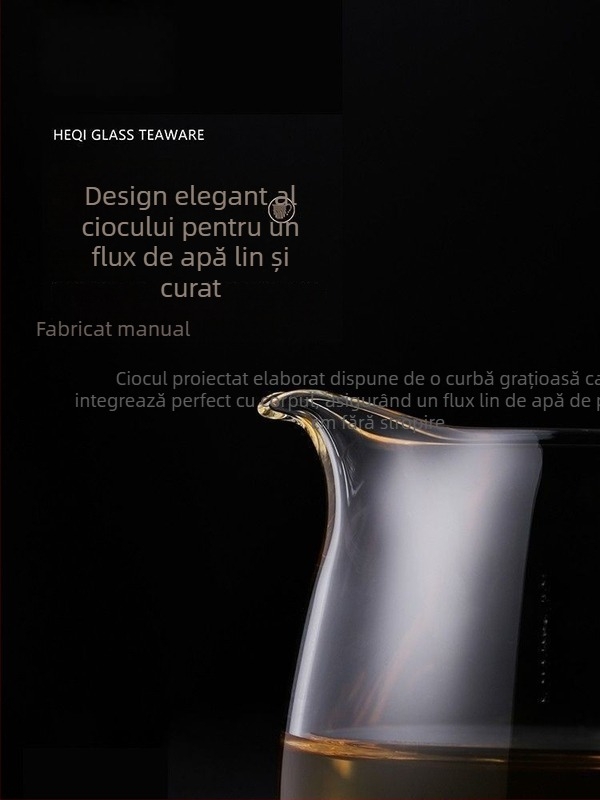 Chengran Set ceai din sticlă borosilicat de înaltă rezistență, tavă pentru ceai cu separator și ceșcuță de distribuție, rezistentă la căldură, îngroșat