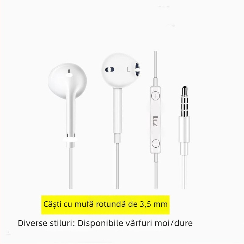 LC căști cu fir de 3,5 mm, tip semi-in-ear, cu microfon în linie și reducere a zgomotului pentru tablete Android