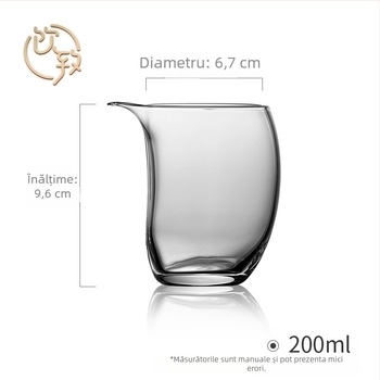 Set Gongdao din sticlă transparentă pentru distribuire uniformă a ceaiului, stil japonez Kung Fu, cu distribuitor de ceai și ceașcă rezistentă la temperaturi înalte
