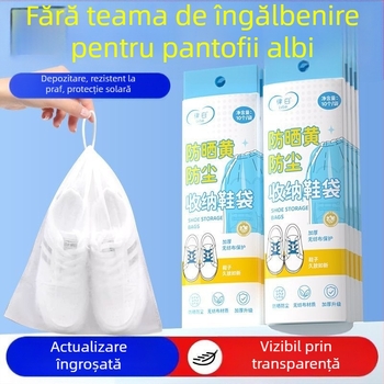 Set de pungi pentru depozitarea încălțămintei: protecție împotriva îngălbenirii pentru uscare, pungi din material nețesut, protecții de praf de unică folosință pentru pantofi albi și pungă de spălat pantofi
