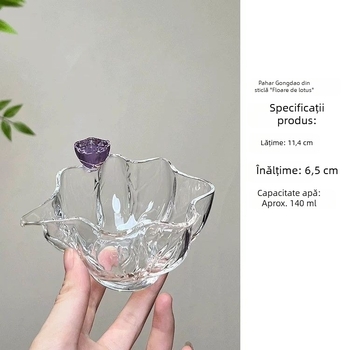 Set de ceai din sticlă borosilicat rezistentă la căldură, de înaltă calitate, pentru ceremonia de ceai acasă, design cu lotus, separator de ceai, teaware în stil chinezesc