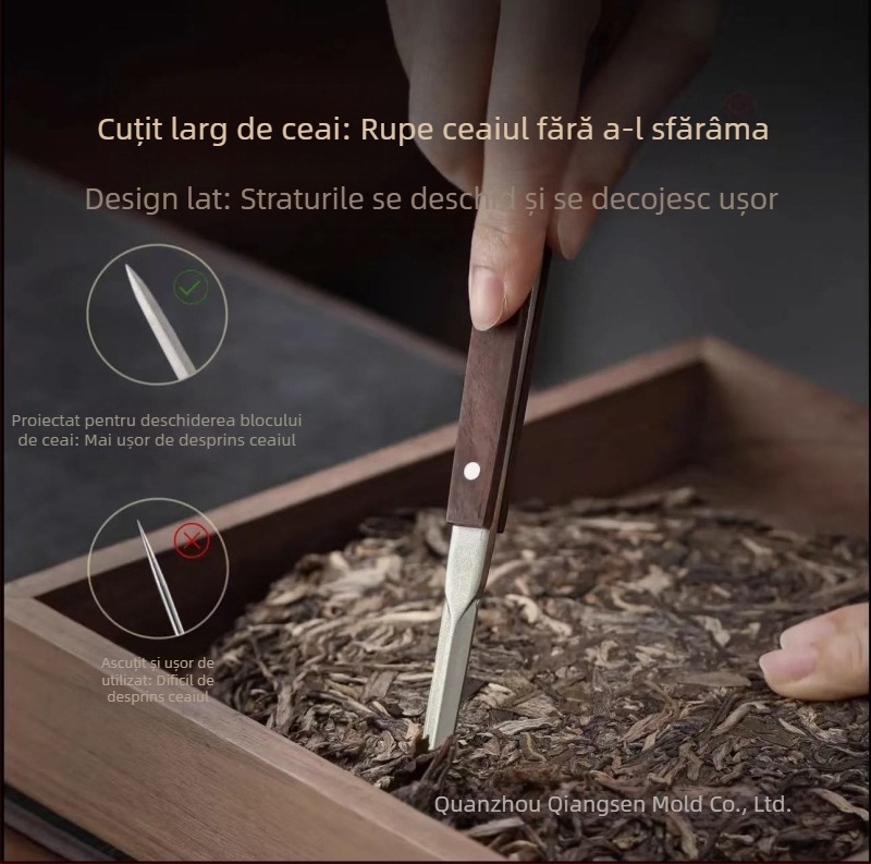 Cuțit Pu'er și ac din titan pur – unealtă integrată pentru deschiderea plăcilor de ceai, accesorii pentru ceremonia ceaiului