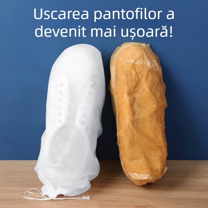 Sac pentru pantofi din material nețesut, protecție împotriva prafului și umezelii, pentru călătorii, închidere cu șnur