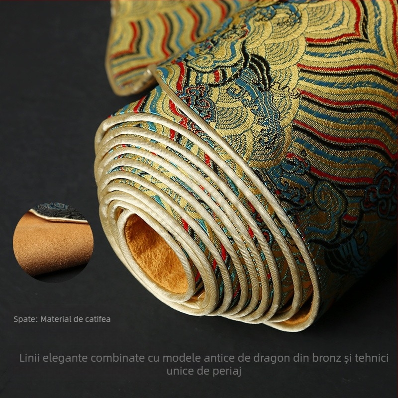 Runner de masă în stil Zen chinezesc pentru ceremonia ceaiului, cu țesătură decorativă și covoraș pentru ceai