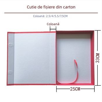Cutie de fișiere din carton pentru birou, cu corp integrat și capac înlocuibil