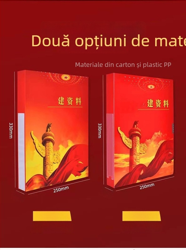 Cutie de fișiere din carton pentru birou, cu corp integrat și capac înlocuibil