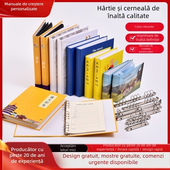 Dosar A4 din carton pentru documente, cu închidere în formă de D și 3 găuri, imprimare logo
