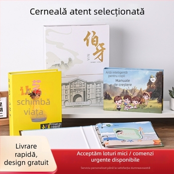 Dosar A4 din carton pentru documente, cu închidere în formă de D și 3 găuri, imprimare logo