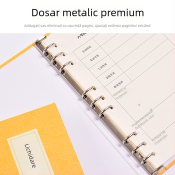 Dosar A4 din carton pentru documente, cu închidere în formă de D și 3 găuri, imprimare logo