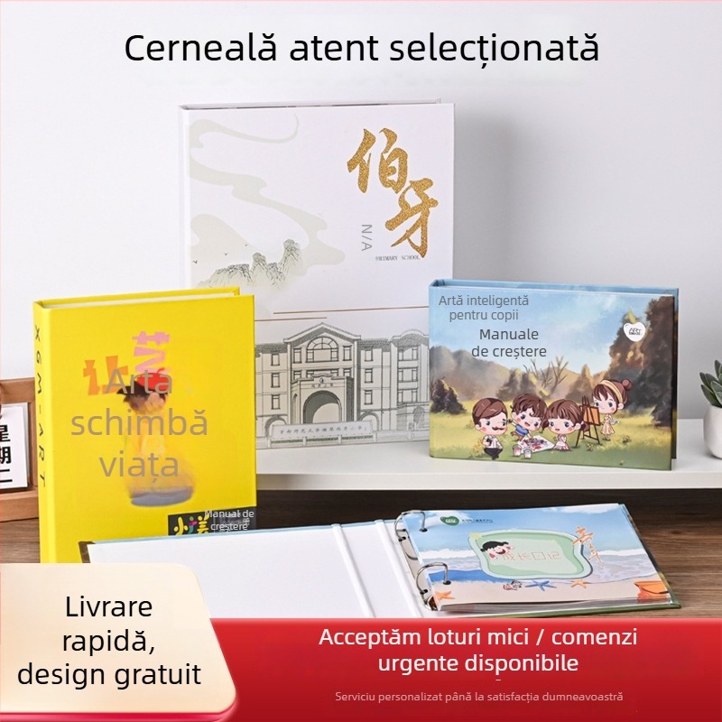Dosar A4 din carton pentru documente, cu închidere în formă de D și 3 găuri, imprimare logo