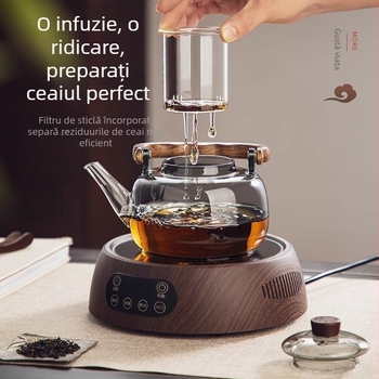 Nordic Romance ceainic din sticlă rezistentă la temperaturi, cu mâner, pentru foc deschis și plită ceramică electrică