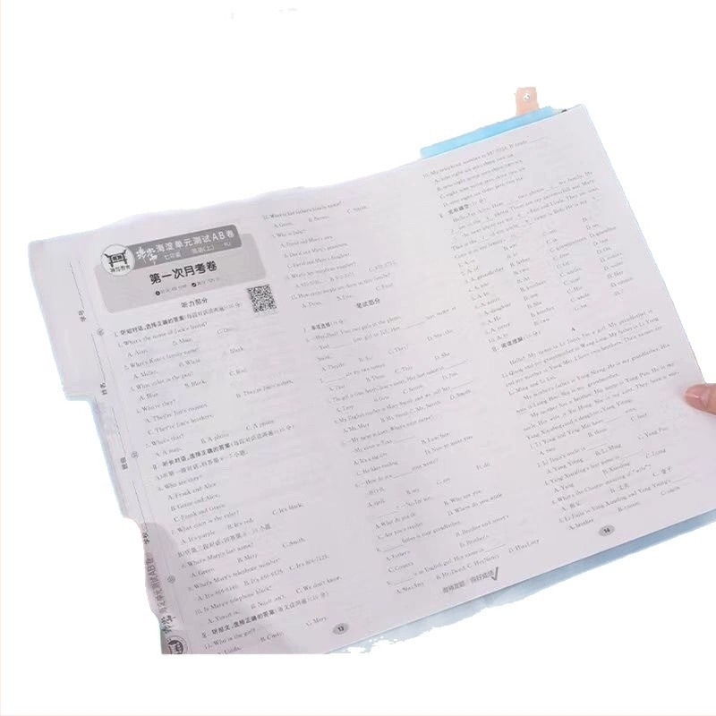 Clip pentru documente A3/A4 cu brațe duble — organizator de fișiere transparent colorat, deschidere laterală