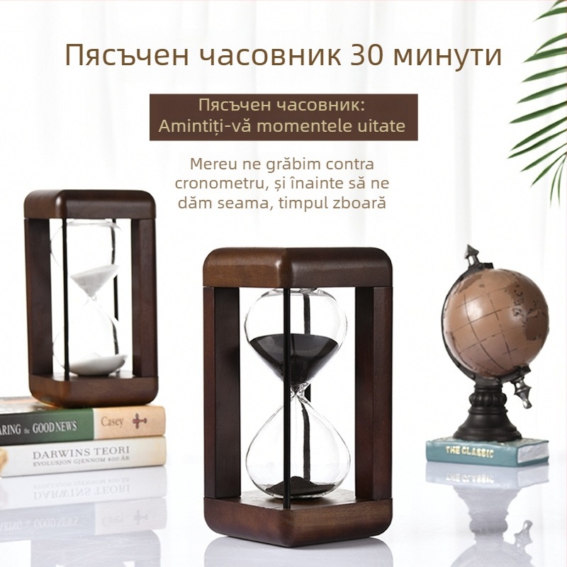 Clepsidră din lemn cu patru coloane, rezistentă la cădere, obiect decorativ cadou pentru copii