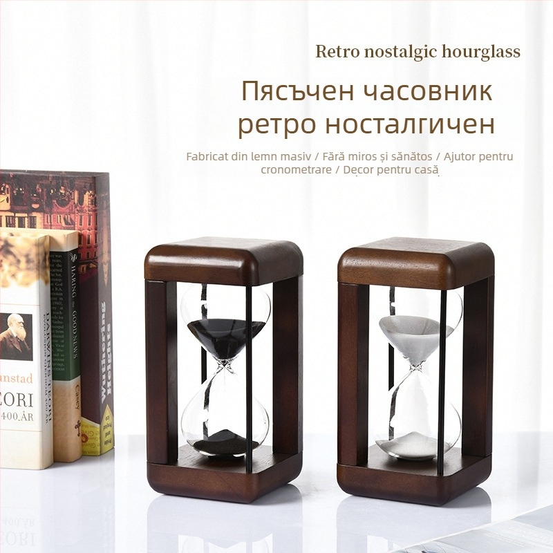 Clepsidră din lemn cu patru coloane, rezistentă la cădere, obiect decorativ cadou pentru copii