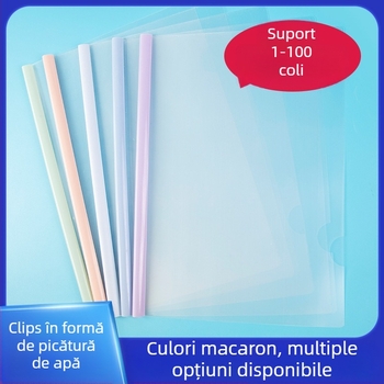 Mapă A4 cu clips de tragere și inserturi transparente, capacitate mare pentru documente