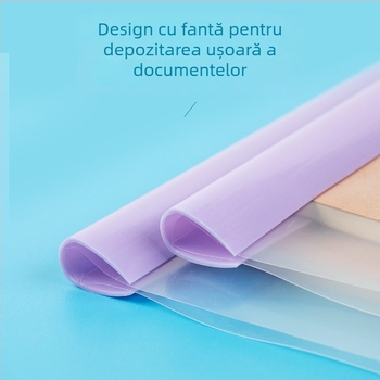Mapă A4 cu clips de tragere și inserturi transparente, capacitate mare pentru documente