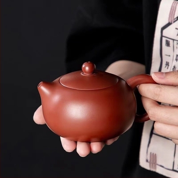Set ceainic din lut purpuriu pentru uz casnic – ceainic Xi Shi cu design Da Hong Pao, set complet de ceai într-o cutie cadou