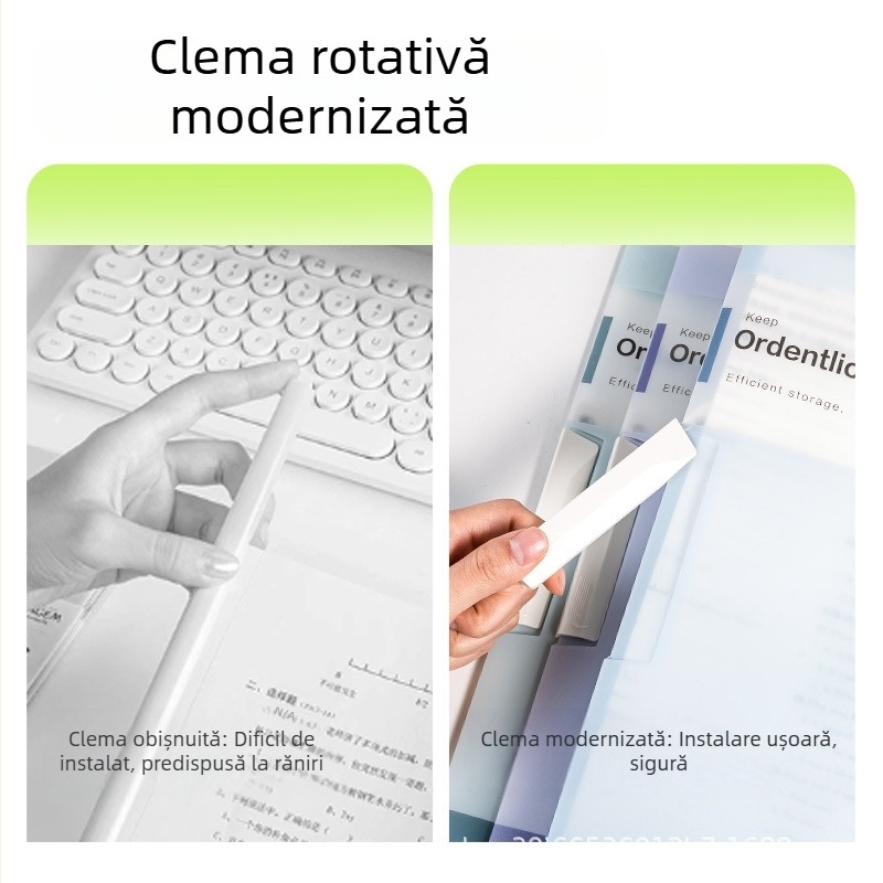 Deli PP682 dosar A4 cu mecanism rotativ, pentru documente și lucrări, organizator pentru elevi