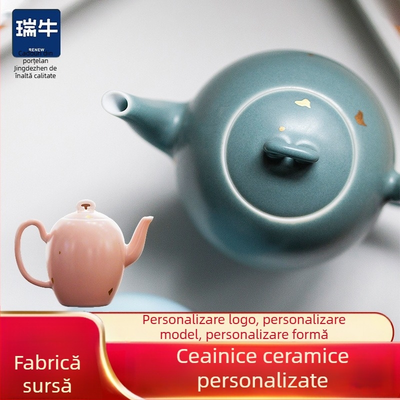Runniu ceainic din porțelan, Kung Fu, cu model și logo personalizate, set cadou, stil chinezesc