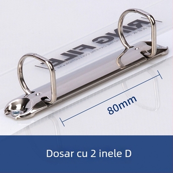 Deli 5381 Mapă A4 Transparentă pentru documente cu D‑clamp și două găuri pentru depozitare