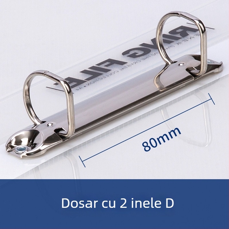 Deli 5381 Mapă A4 Transparentă pentru documente cu D‑clamp și două găuri pentru depozitare