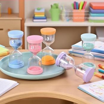 Clepsidră pentru copii – cronometru educațional pentru spălatul pe dinți și temele, 5/10/30/60 minute, ornament decorativ cu nisip