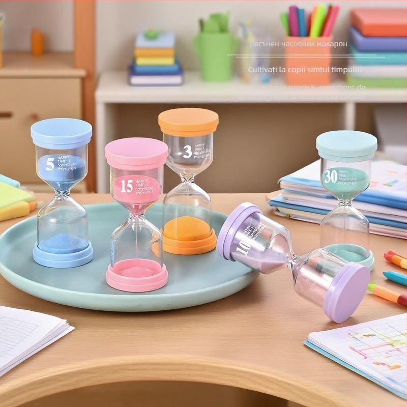 Clepsidră pentru copii – cronometru educațional pentru spălatul pe dinți și temele, 5/10/30/60 minute, ornament decorativ cu nisip