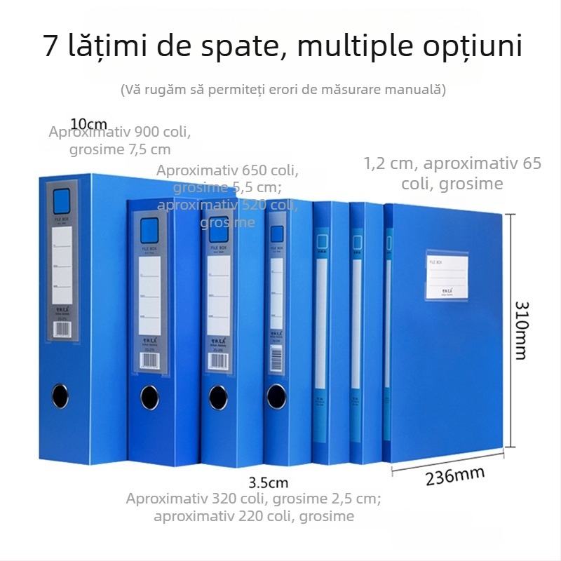 Cutie fișier A4 din PVC, grosime 5.5 cm, depozitare documente și birou, dimensiuni 236×310×20 mm, model 220, logo personalizabil