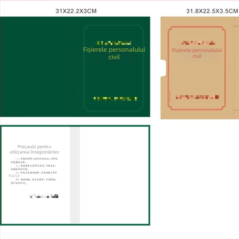 Dosar A4 verde pentru evaluarea documentelor, geantă pentru documente de instruire personale și de unitate, cutie de depozitare pentru funcționari publici