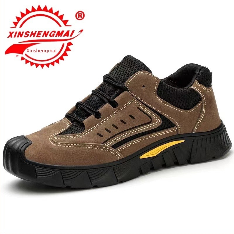 Pantofi de protecție pentru bărbați, vară, din materiale respirabile, încălțăminte de lucru casual, protecție anti-șoc și anti-perforație, vârf din oțel ușor, talpă moale, rezistenți la uzură, pentru toate sezoanele