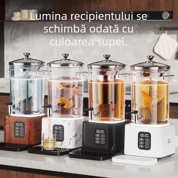 Mașină inteligentă comercială pentru ceai, complet automată, cu abur, capacitate mare, încălzire electrică și recipient izolat pentru apă fierbinte