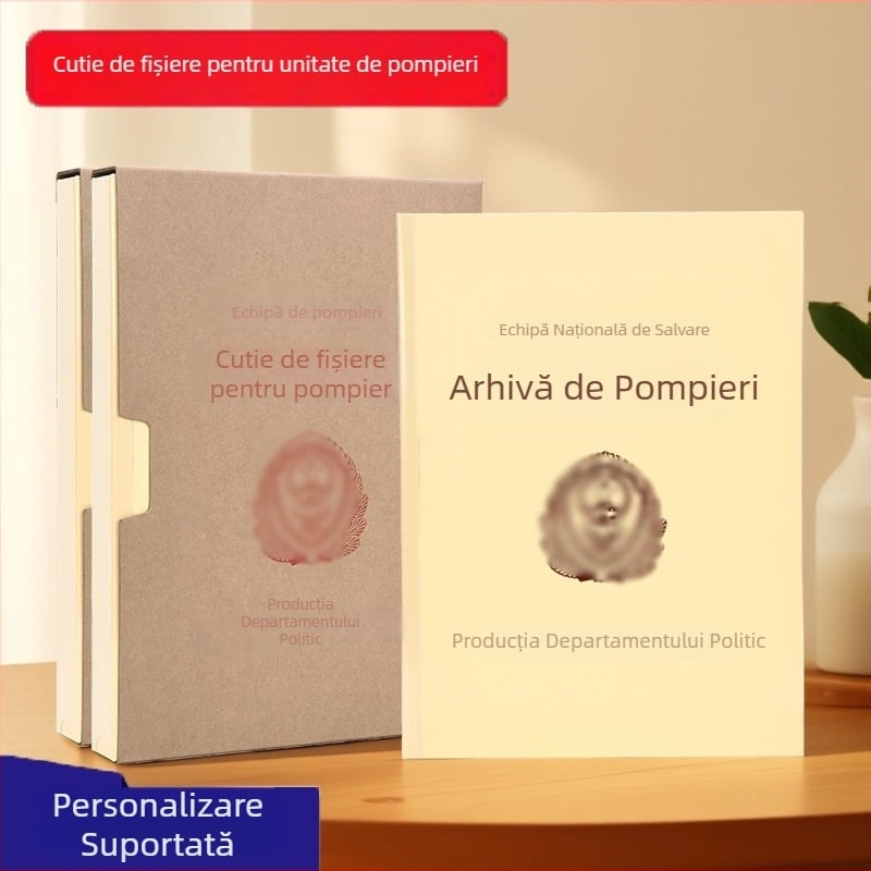 Cutie de fișiere A4 din hârtie Kraft, capacitate mare, pentru unitatea de pompieri