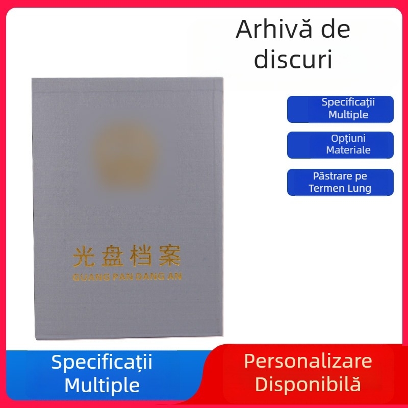 Cutie PVC pentru CD, carte de arhivă pentru CD, dimensiune A4, finisaj aurit