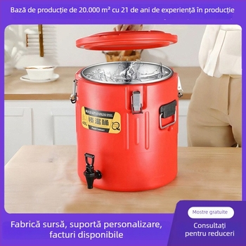 Recipient izolat din oțel inoxidabil pentru uz comercial, capacitate mare, pentru lapte de soia, ceai cu lapte, pudră de gheață, ceai și supă