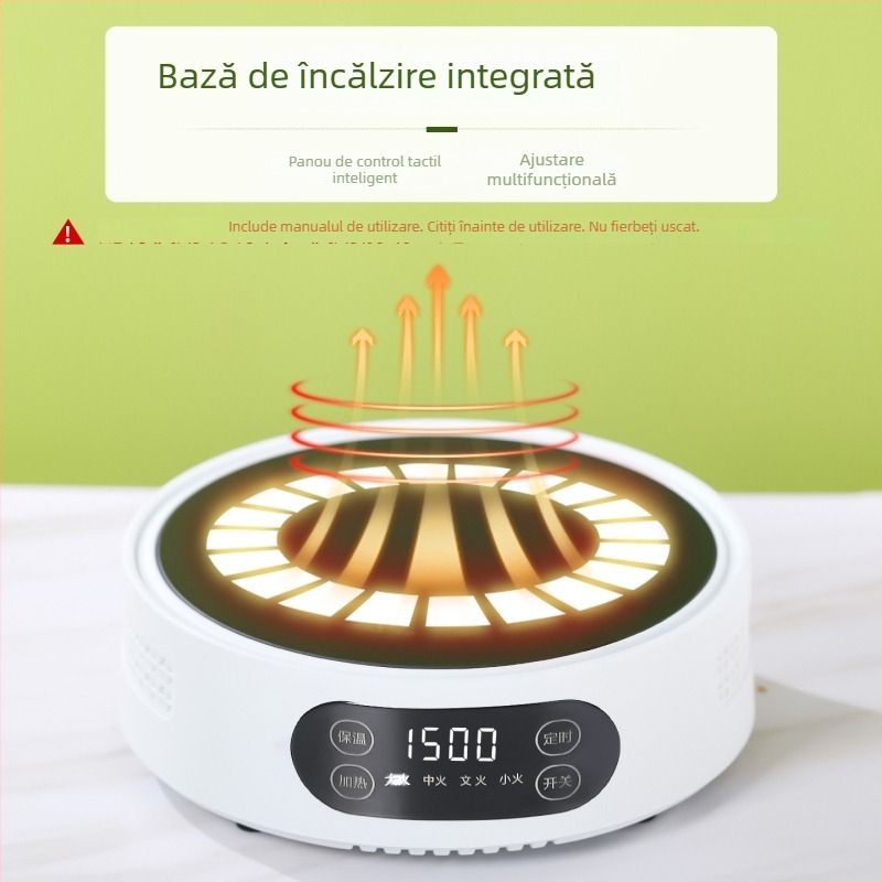 Dispenser din sticlă izolat cu robinet și funcție de încălzire; recipient versatil pentru apă, ceai, lapte, lapte de soia și suc.
