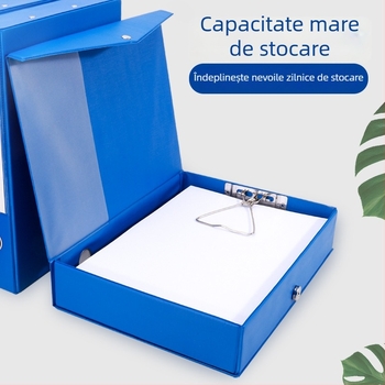 Cutie PVC pentru dosare, cu clemă metalică, cutie rigidă cu închidere magnetică pentru documente și fișiere A4