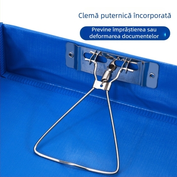 Cutie PVC pentru dosare, cu clemă metalică, cutie rigidă cu închidere magnetică pentru documente și fișiere A4