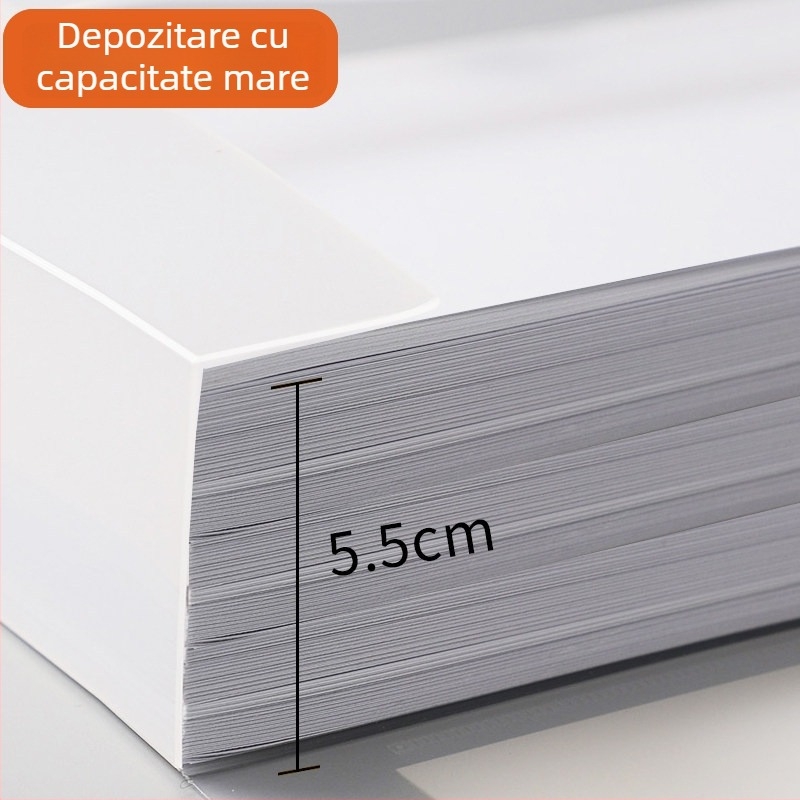 Cutie transparentă pentru fișiere, PVC 55 mm, format A4, etichetă laterală