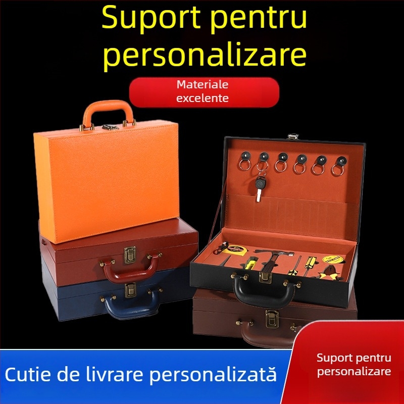 Cutie de depozitare pentru bijuterii din piele PU cu cutie personalizată pentru vin – set de cadouri de afaceri portabil