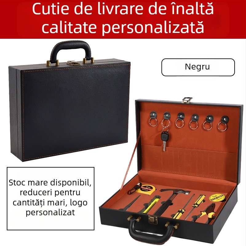 Cutie de depozitare pentru bijuterii din piele PU cu cutie personalizată pentru vin – set de cadouri de afaceri portabil