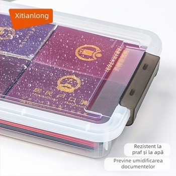 Cutie de depozitare pentru documente și carduri, protecție împotriva prafului, 4,5 litri, material PP, design modern minimalist