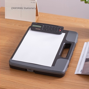 Praise A4 cutie multifuncțională pentru dosare, cu calculator, spațiu de depozitare pentru unelte și tablă de scriere, clip din plastic