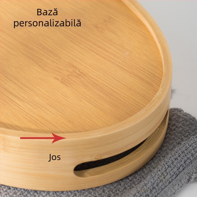 Tavă din bambus, tavă ovală pentru ceai și fructe, stil Nordic, suport de depozitare pentru cești, tavă decorativă adâncă