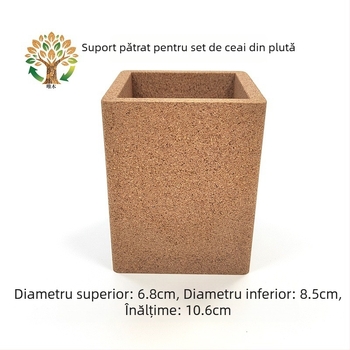 Set de ceremonie a ceaiului din plută – șase piese, recipient de pe masă pentru uneltele de preparare ceai, suport pentru accesorii, depozitare personalizată