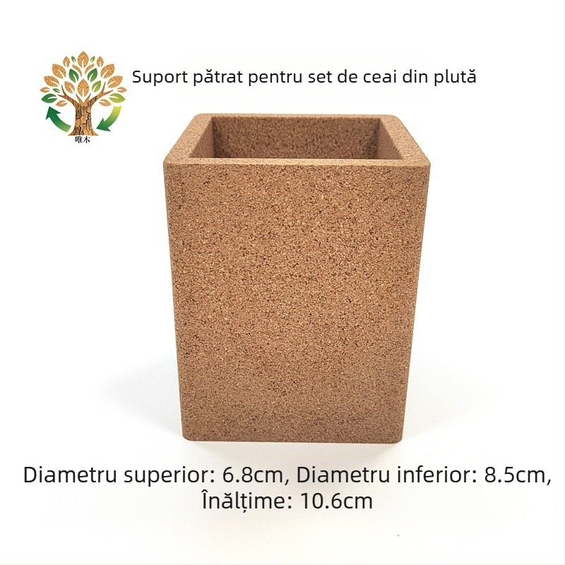 Set de ceremonie a ceaiului din plută – șase piese, recipient de pe masă pentru uneltele de preparare ceai, suport pentru accesorii, depozitare personalizată