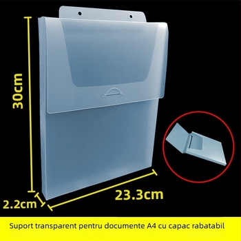 Cutie suspendată pentru documente A4 cu afișaj transparent și capac pliabil