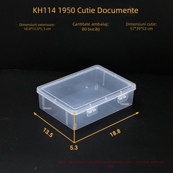 Cutie transparent din plastic pentru organizare: fișiere, piese, bijuterii și articole de birou