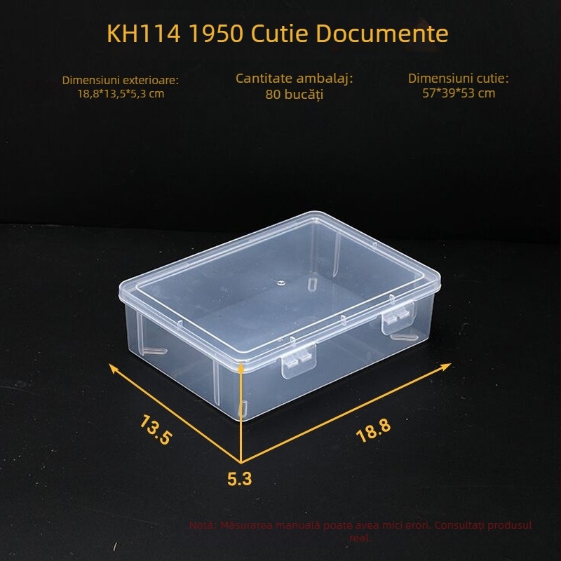 Cutie transparent din plastic pentru organizare: fișiere, piese, bijuterii și articole de birou