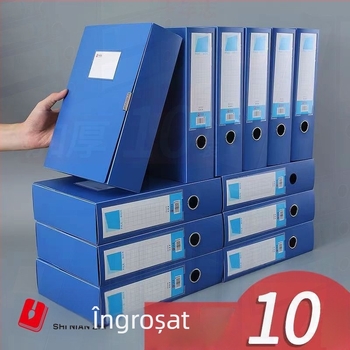 Set de 10 cutii pentru fișiere A4, albastru, material PP, depozitare documente