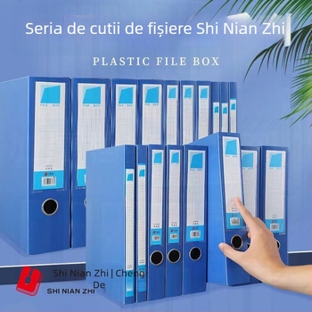 Set de 10 cutii pentru fișiere A4, albastru, material PP, depozitare documente